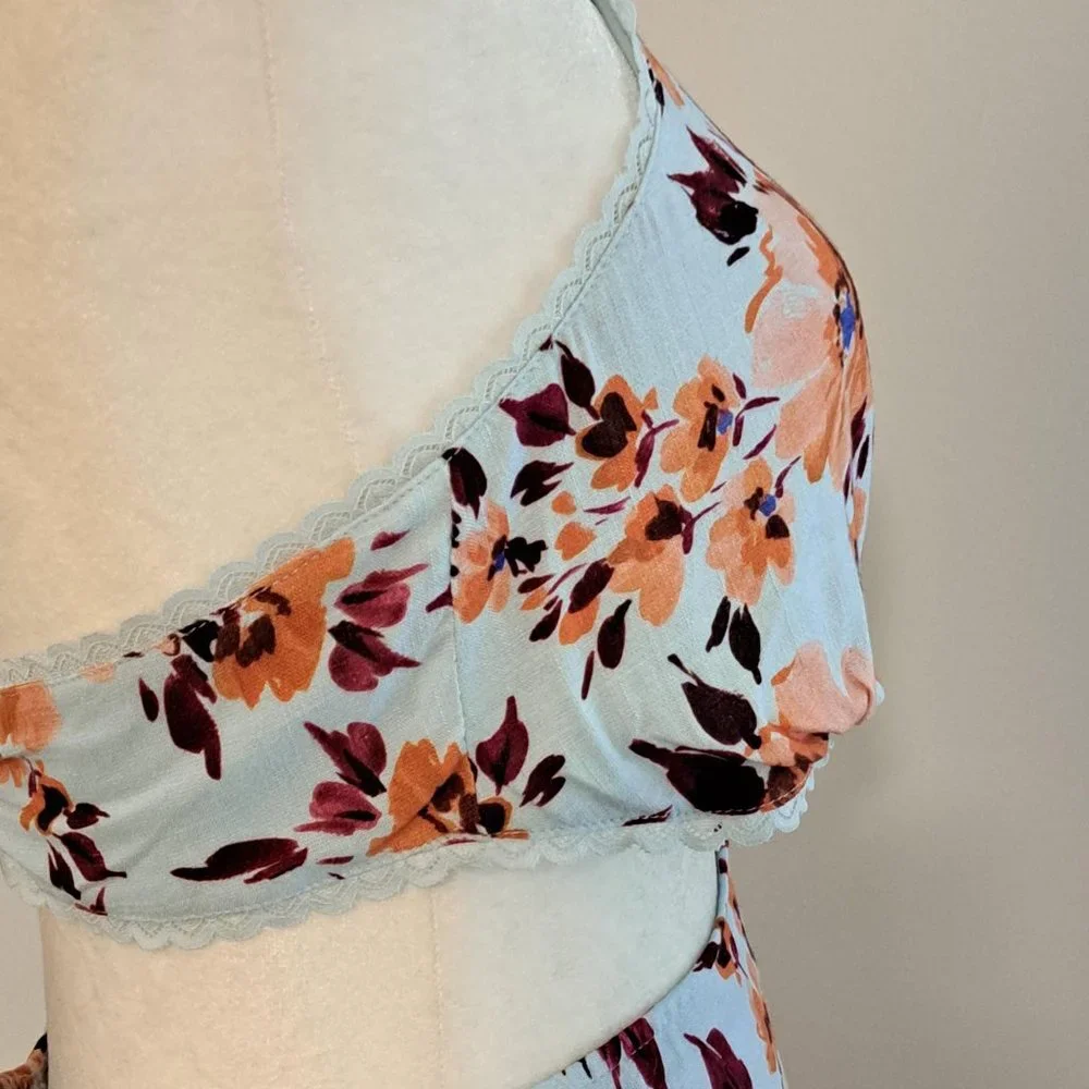 Alexia Admor Ali Fit And Flare Blue Floral Print Size Size 10 NWT